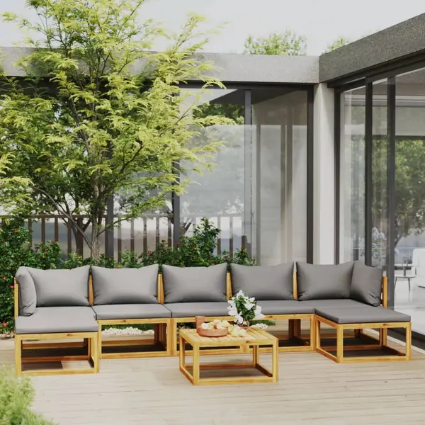 Gossi set mobilier gradina cu perne, 8 piese, lemn masiv acacia