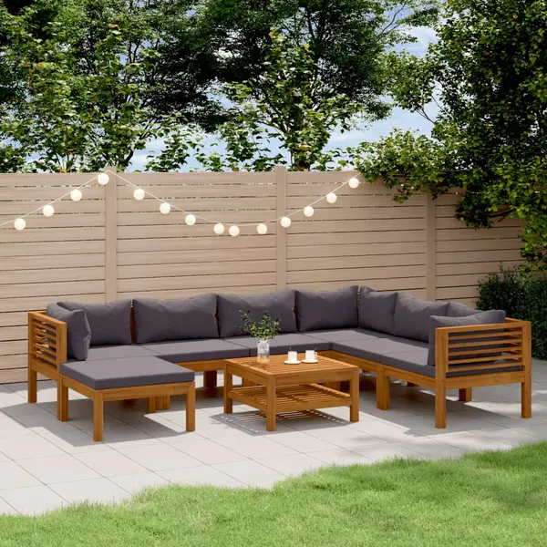 Gossi set mobilier gradina cu perne, 8 piese, lemn masiv acacia