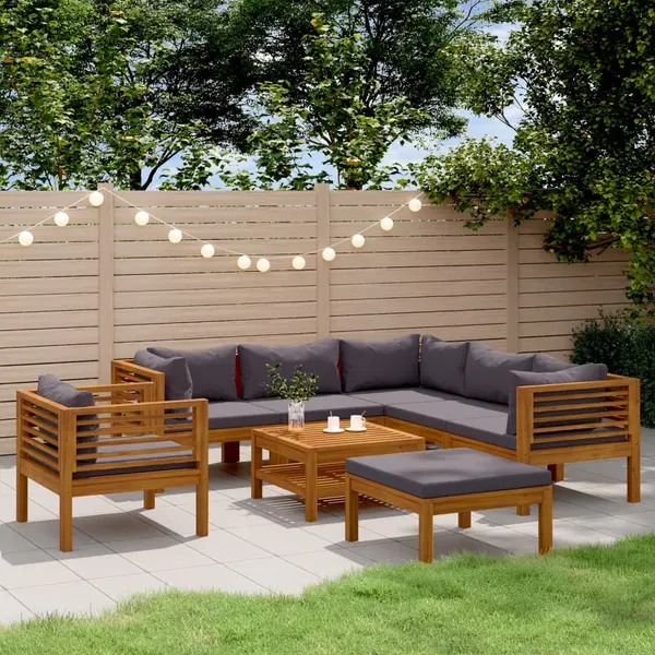 Gossi set mobilier gradina cu perne, 8 piese, lemn masiv acacia