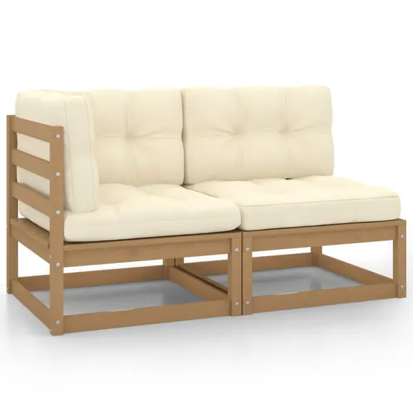 Gossi set mobilier gradina&perne 2 piese, maro miere lemn masiv pin