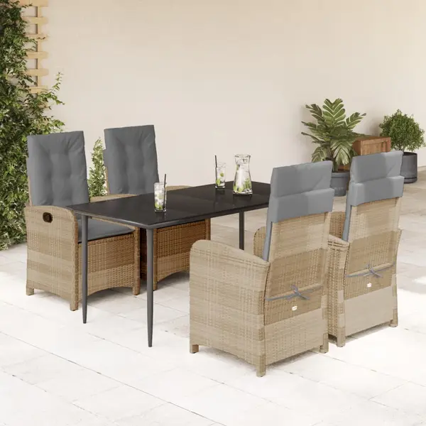 Gossi set mobilier pentru gradina, 5 piese, cu perne, bej, poliratan