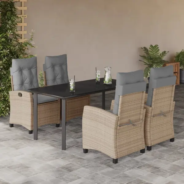 Gossi set mobilier pentru gradina, 5 piese, cu perne, bej, poliratan