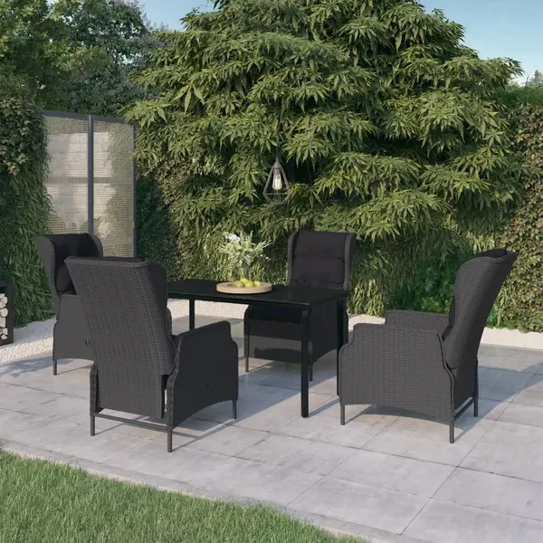 Gossi set mobilier pentru gradina, 5 piese, gri inchis