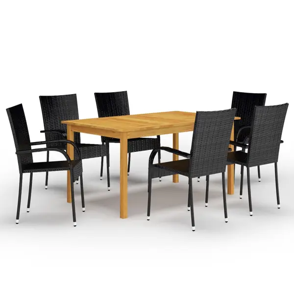 Gossi set mobilier pentru gradina, 7 piese, negru