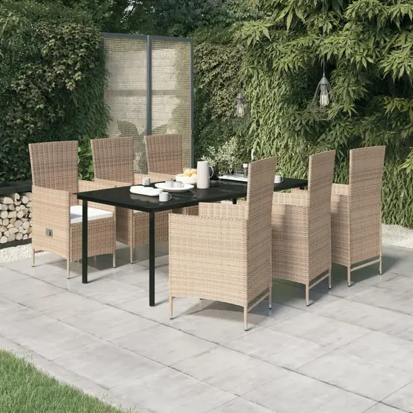 Gossi set mobilier pentru gradina, cu perne, 7 piese, bej