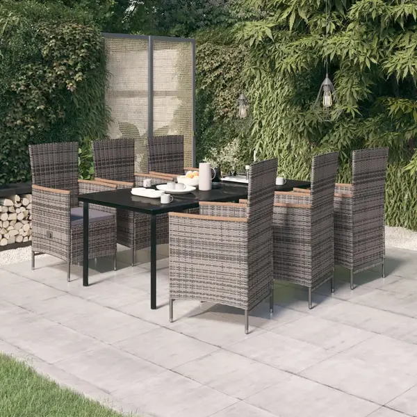 Gossi set mobilier pentru gradina, cu perne, 7 piese, gri