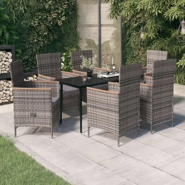 Gossi set mobilier pentru gradina cu perne, 7 piese, gri
