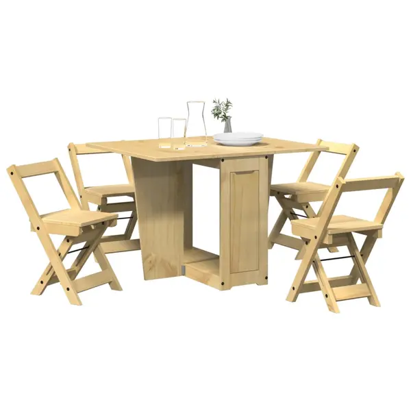 Gossi set mobilier tip fluture corona, pliabil 5 piese maro lemn pin