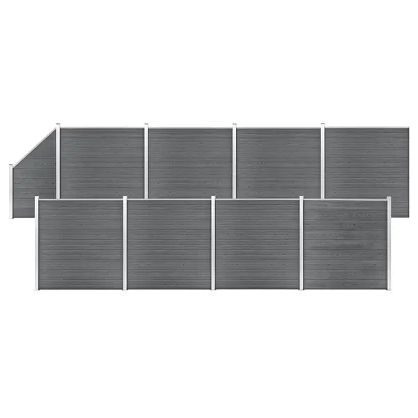 Gossi set panouri gard, 2 patrate + 1 oblic, gri, 1484 x 186 cm, wpc