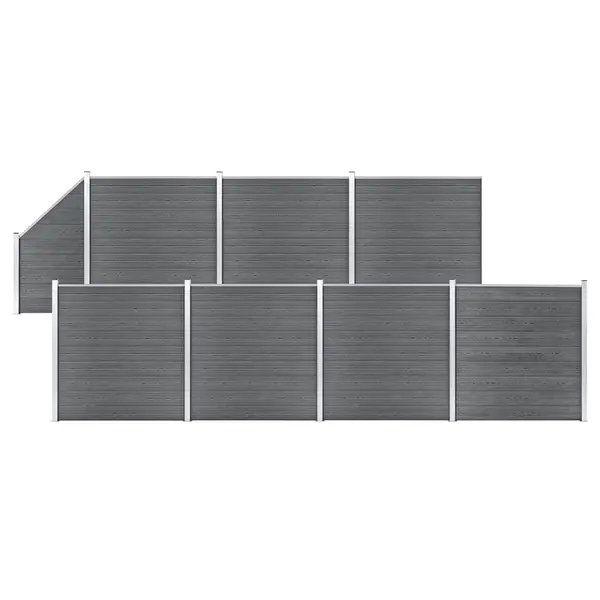 Gossi set panouri gard, 7 patrate + 1 oblic, gri, 1311x186 cm, wpc