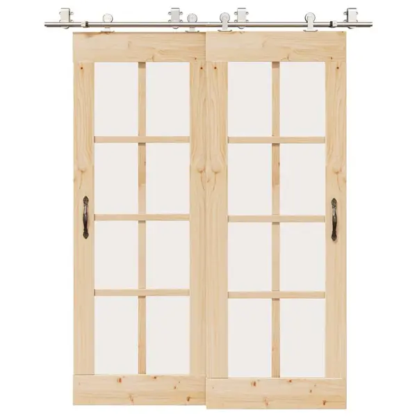 Gossi set piese pentru usa glisanta, argintiu, 183 cm otel inoxidabil