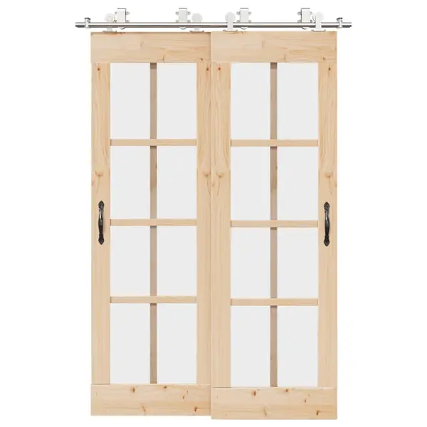 Gossi set piese pentru usa glisanta, argintiu, 183 cm otel inoxidabil