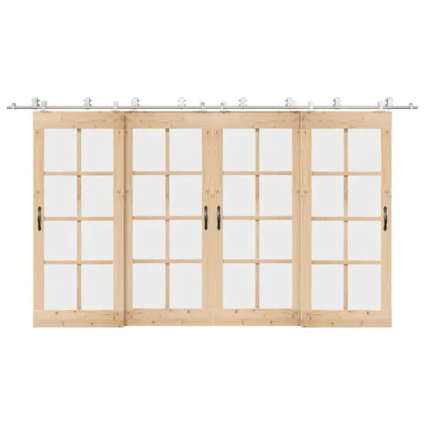 Gossi set piese pentru usa glisanta, argintiu, 400 cm otel inoxidabil
