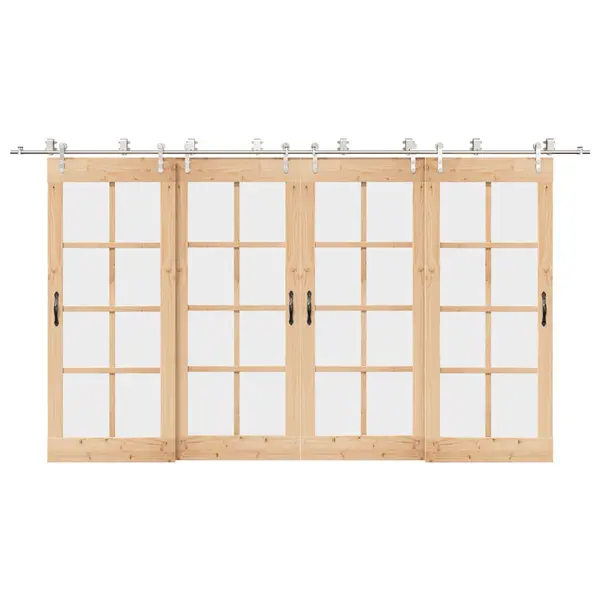 Gossi set piese pentru usa glisanta, argintiu, 400 cm otel inoxidabil
