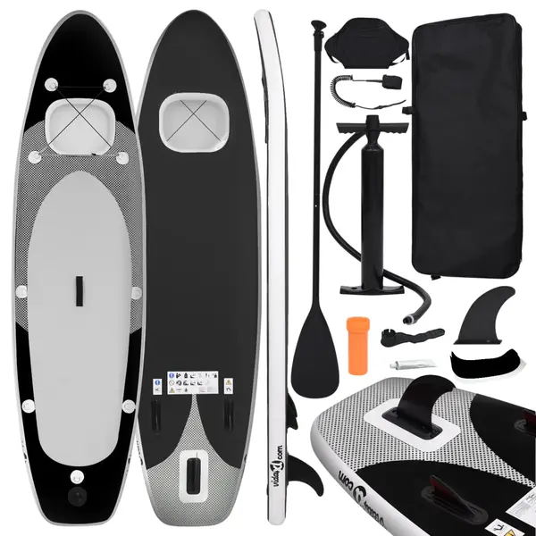 Gossi set placa paddleboarding gonflabila, negru, 330x76x10 cm