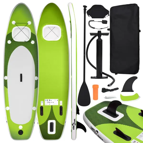 Gossi set placa paddleboarding gonflabila, verde, 330x76x10 cm