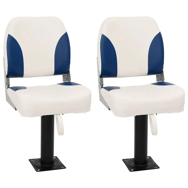 Gossi set scaun pliabil pentru barca, albastru si alb, 41x36x48 cm