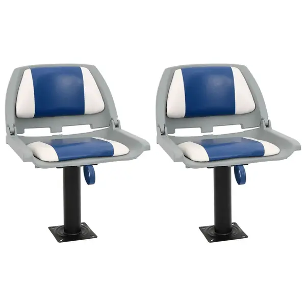 Gossi set scaun pliabil pentru barca, albastru si alb, 48x51x41 cm