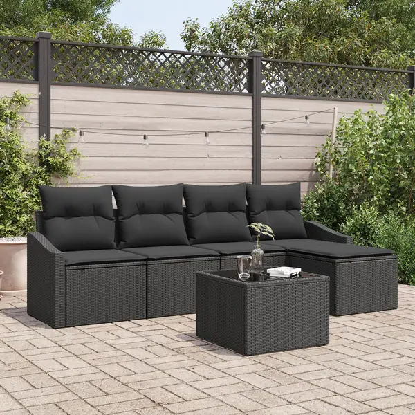 Gossi set sofa de gradina 6 piese cu perne bej din poliratan