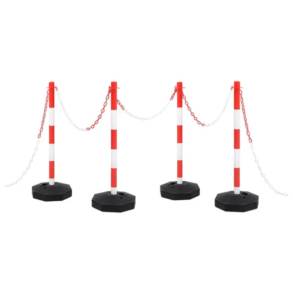 Gossi set stalp semnalizare trafic, cu lant din plastic de 10 m