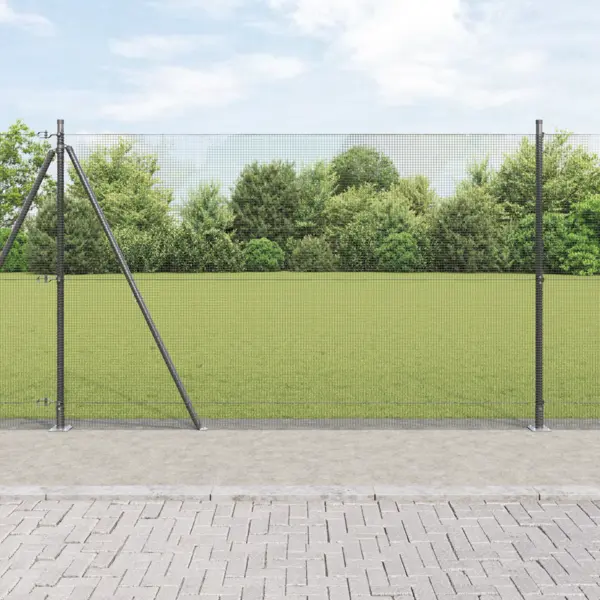 Gossi set stalpi pentru gard set de 2 gri metal, pvc 25 x 1.5 m