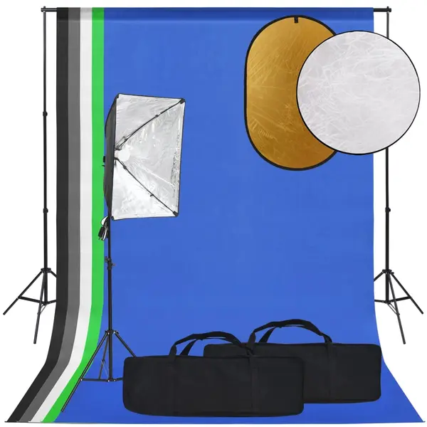 Gossi set studio foto cu lampa softbox, fundal si reflector