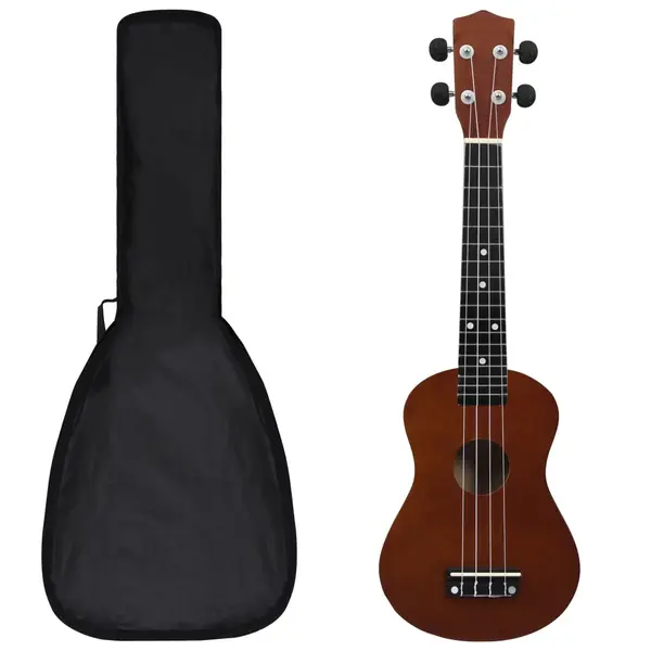Gossi set ukulele soprano pentru copii, cu husa, natural, 23