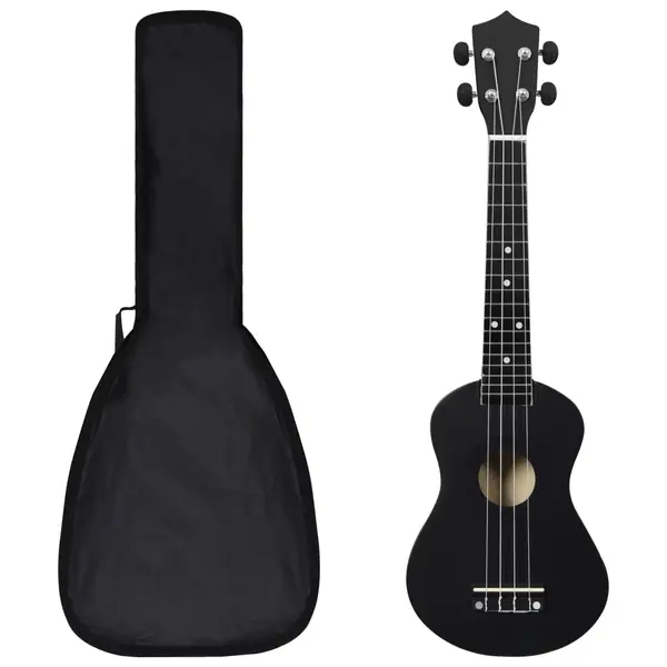 Gossi set ukulele soprano pentru copii, cu husa, negru, 23