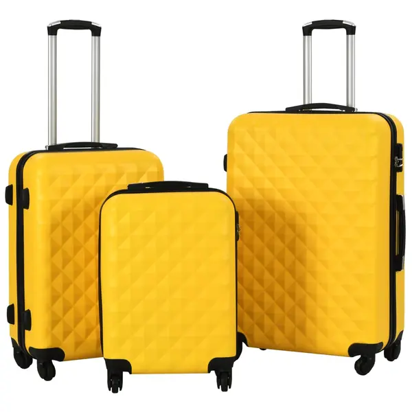 Gossi set valiza carcasa rigida, 3 buc., galben, abs