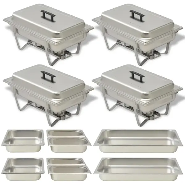Gossi set vase incalzire mancare, 4 piese, otel inoxidabil