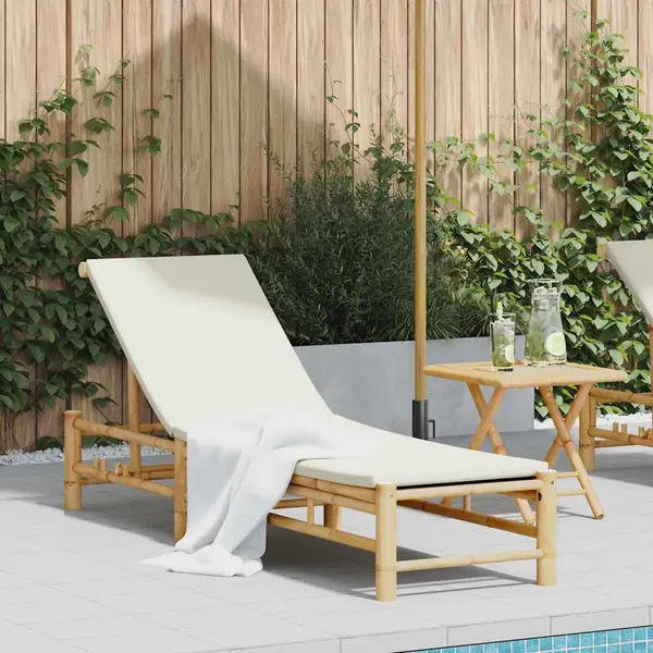 Gossi sezlong cu perne 55x199x30 cm bambus