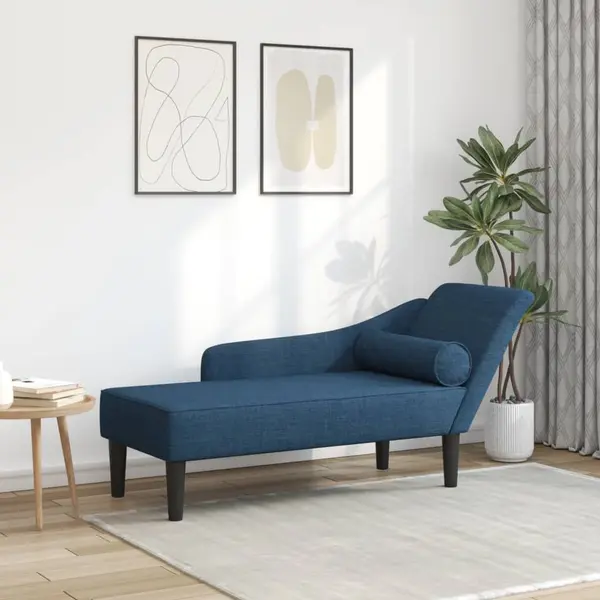 Gossi sezlong cu perne, albastru, material textil