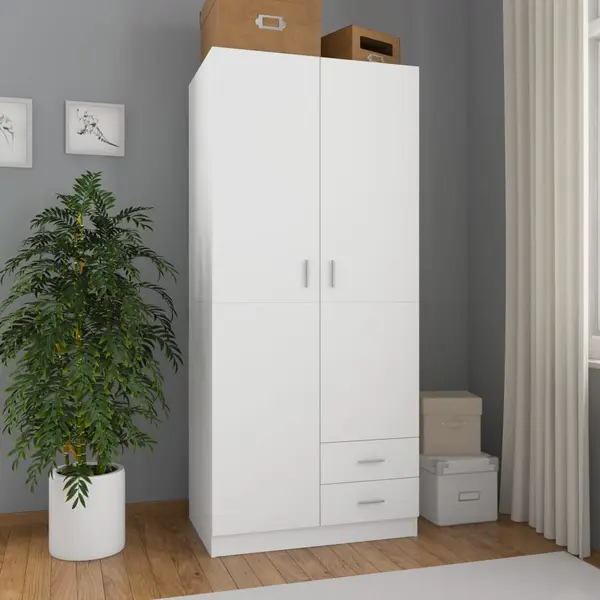 Gossi sifonier, alb, 80x52x180 cm, lemn prelucrat
