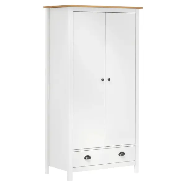 Gossi sifonier cu 2 usi hill, alb, 89x50x170 cm, lemn masiv de pin