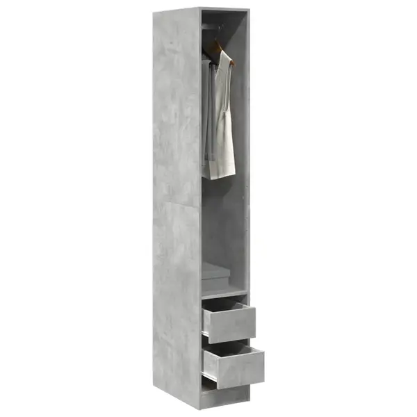 Gossi sifonier, gri beton, 30x50x200 cm, lemn prelucrat