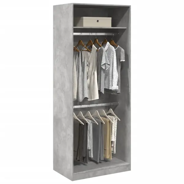 Gossi sifonier, gri beton, 80x50x200 cm, lemn prelucrat