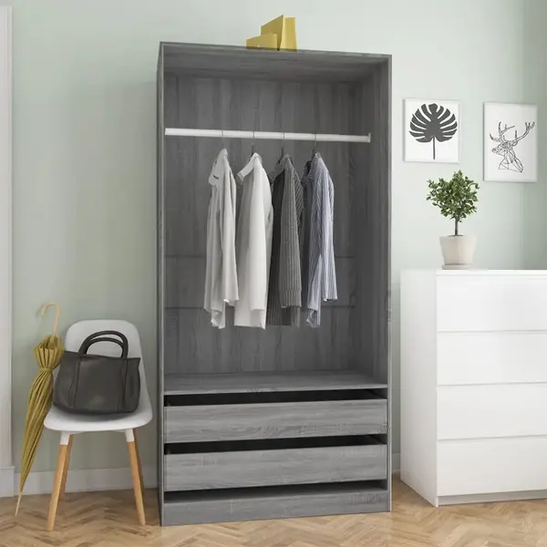 Gossi sifonier, gri sonoma, 100x50x200 cm, lemn prelucrat
