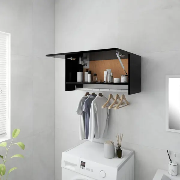 Gossi sifonier, negru, 70x32,5x35 cm, pal