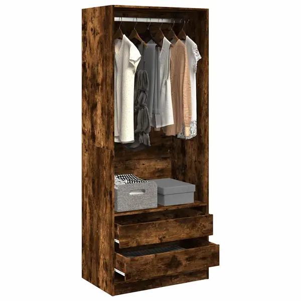 Gossi sifonier, stejar fumuriu, 80x50x200 cm, lemn prelucrat