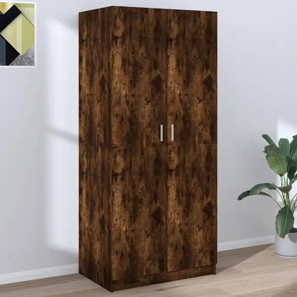 Gossi sifonier, stejar fumuriu, 80x52x180 cm, lemn prelucrat