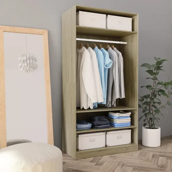 Gossi sifonier, stejar sonoma, 100x50x200 cm, lemn prelucrat