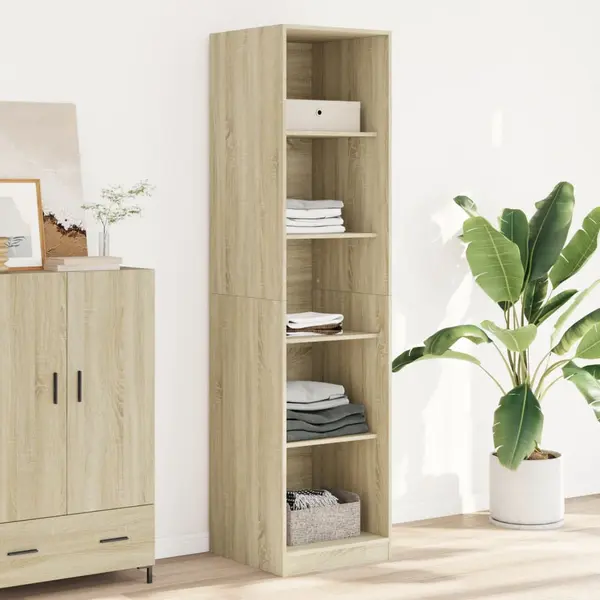 Gossi sifonier, stejar sonoma, 50x50x200 cm, lemn prelucrat