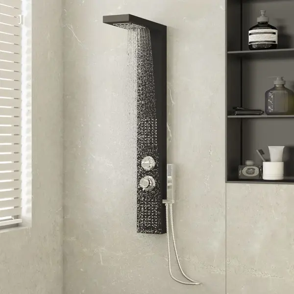 Gossi sistem panou de dus din aluminiu, negru