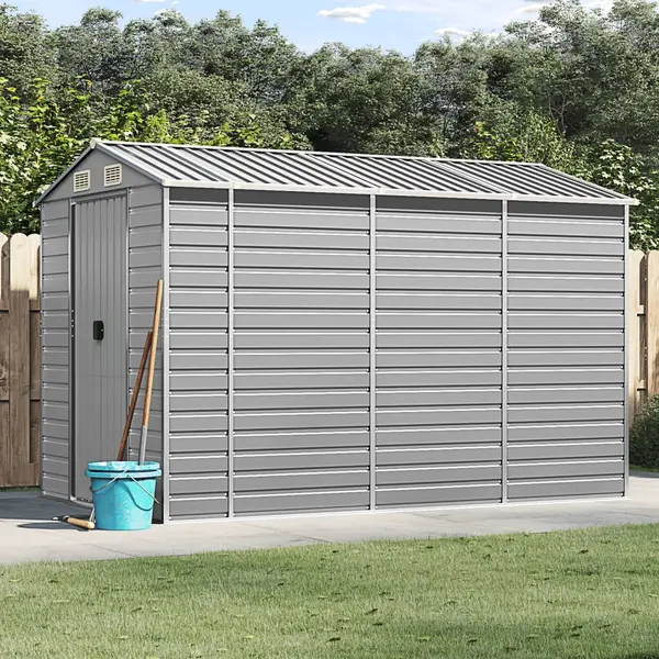 Gossi sopron de gradina, gri deschis, 191x300x198 cm, otel galvanizat