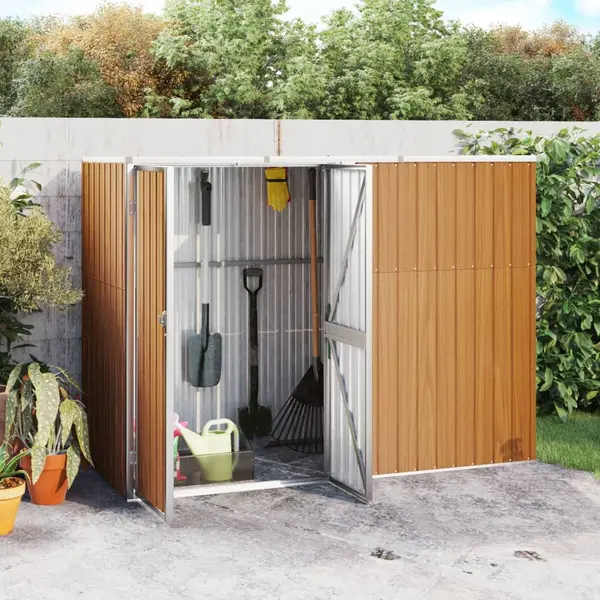 Gossi sopron de gradina, maro, 225x89x161 cm, otel galvanizat