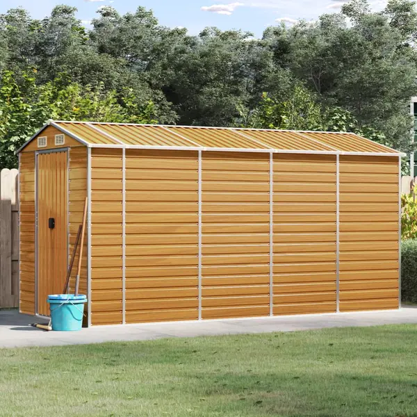 Gossi sopron de gradina, maro deschis, 191x385x198 cm otel galvanizat