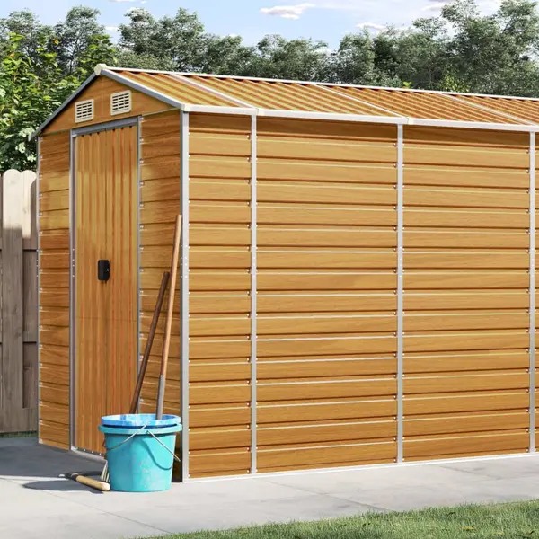 Gossi sopron de gradina, maro deschis, 191x895x198 cm otel galvanizat