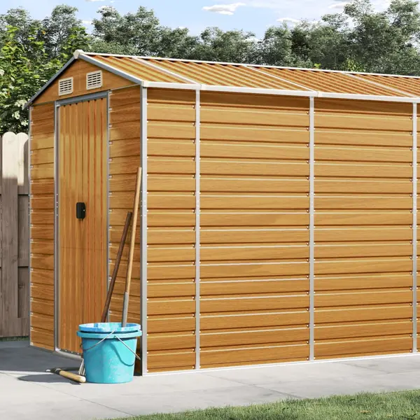 Gossi sopron de gradina, maro deschis, 191x980x198 cm otel galvanizat