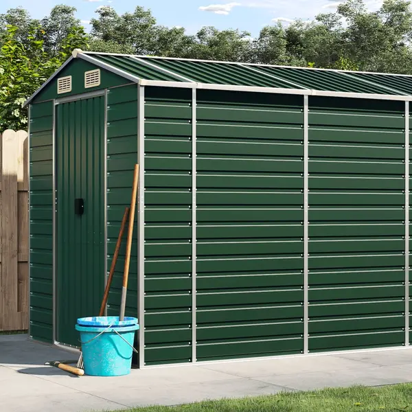 Gossi sopron de gradina, verde, 191x640x198 cm, otel zincat