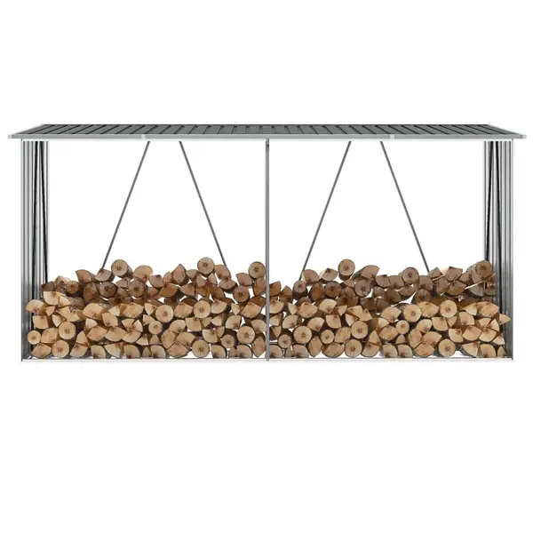 Gossi Șopron depozitare lemne antracit 330x84x152 cm otel galvanizat